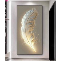Light Luxury Crystal Painting Gold Feather Light 70*140 Cm